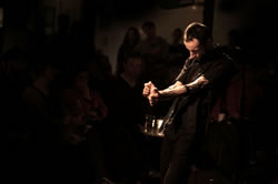 Marco Donnarumma performing <em>Music for Flesh II </em>